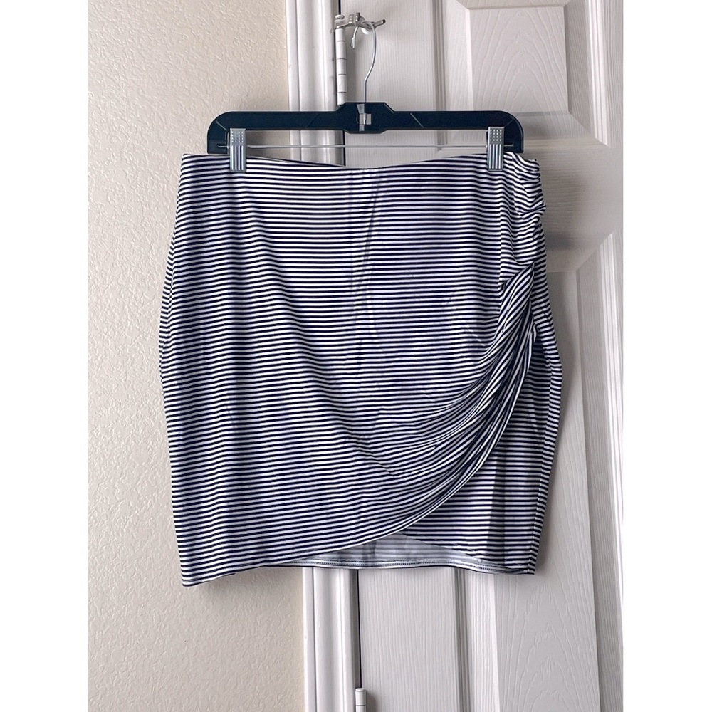 2/$12 a.n.a NWOT Asymmetrical Stripes Skirt - Black / White